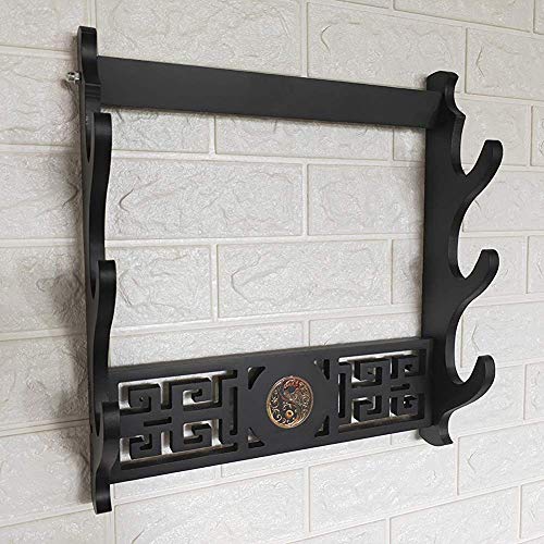 RISEDJ Soporte de Pared para Espadas Samurai Sword Katana Wakizashi Soporte de visualización Soporte Colgador 3 Corbatas