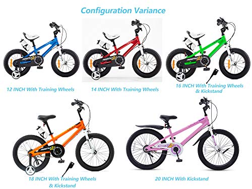 Royal Baby Bicicletas Infantiles niña niño Freestyle BMX Ruedas auxiliares Bicicleta para niños 14 Pulgadas Naranja