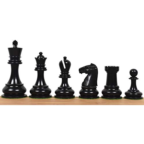 RoyalChessMall- Juego Solo de Piezas de ajedrez de la Compañía Británica de Ajedrez (BCC) de 4.3 "- Madera de ébano - Peso Triple