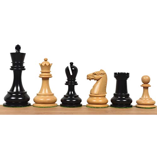 RoyalChessMall- Juego Solo de Piezas de ajedrez de la Compañía Británica de Ajedrez (BCC) de 4.3 "- Madera de ébano - Peso Triple