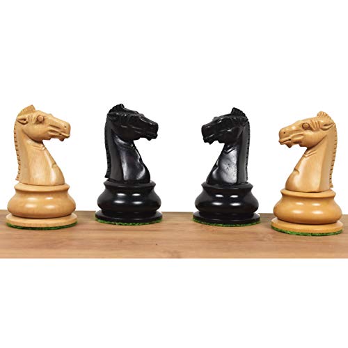 RoyalChessMall- Juego Solo de Piezas de ajedrez de la Compañía Británica de Ajedrez (BCC) de 4.3 "- Madera de ébano - Peso Triple