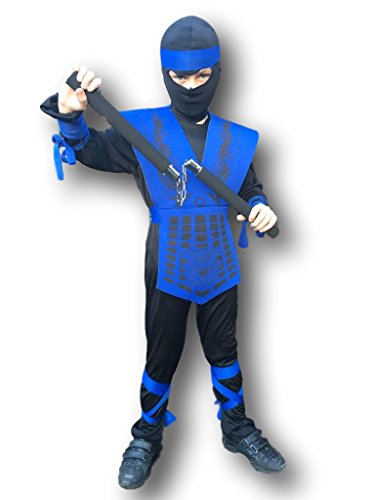 Rubber Johnnies TM Disfraz de Sub Zero de Mortal Kombat para niños, Streetfighter, Ninja