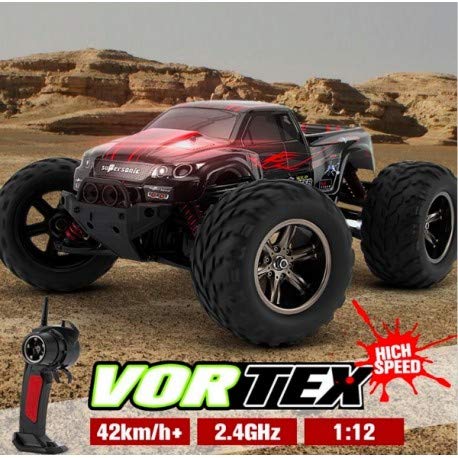 s-idee® Coche teledirigido 18294 9115, impermeable, monstruo truck 1:12 con 2,4 GHz más de 40 km/h, rápido, manejable, totalmente proporcional 2WD RC Buggy Racing Auto