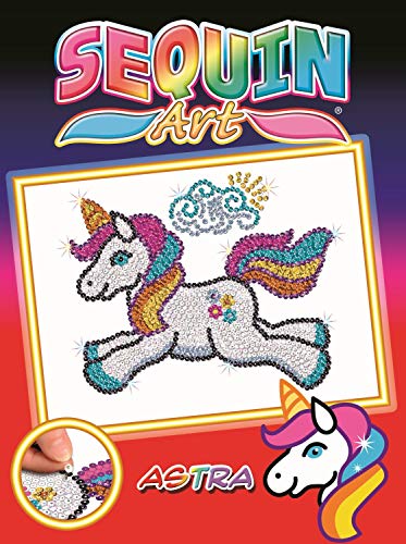 Sequin Art- Kit de Bricolaje para niños, Unicornio Astra, CREA Bello Arte Colorido con Lentejuelas, Multicolor (5013-1701)