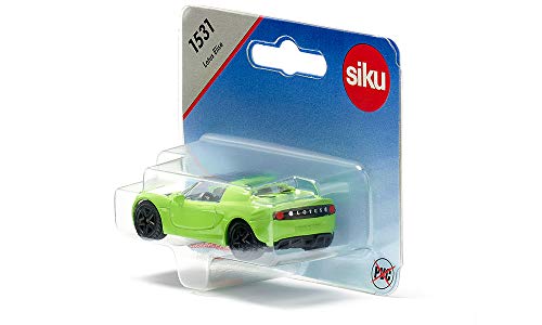 SIKU 1531, Coche de carreras Lotus Elise, Metal/Plástico, Verde, Compatible con otros modelos SIKU de la misma escala