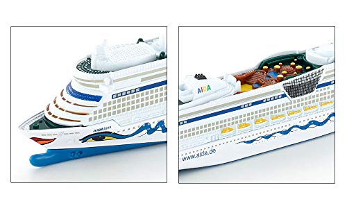 siku 1720 Crucero AIDAluna, Diseño AIDA, No flota, 1:1400, Metal/Plástico, Azul/Blanco