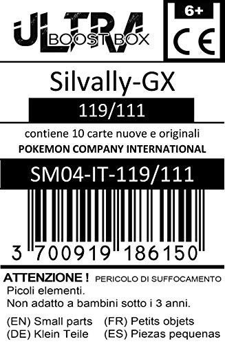 Silvally-GX (Silvallié-GX) 119/111 ARC en Ciel Secrète - #myboost X Sole E Luna 4 Invasione Scarlatta - Coffret de 10 Cartes Pokémon Italiennes