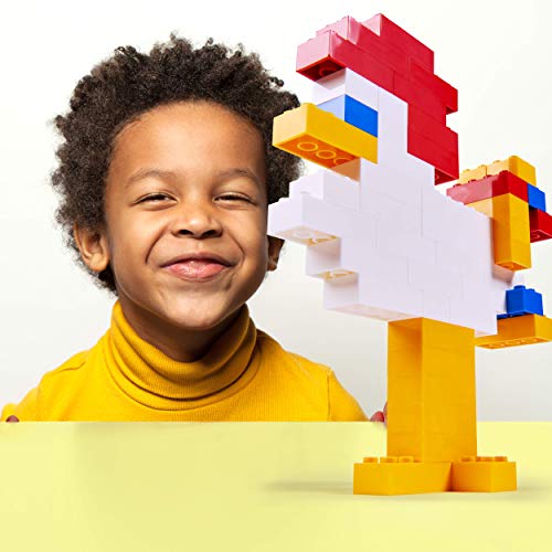 Simba – Blox – 300 Bloques de construcción para niños a Partir de 3 años, Caja de 8 Unidades con Base Totalmente Compatible, Mezcla de Colores, Negro, Rojo, Blanco, Amarillo, Azul