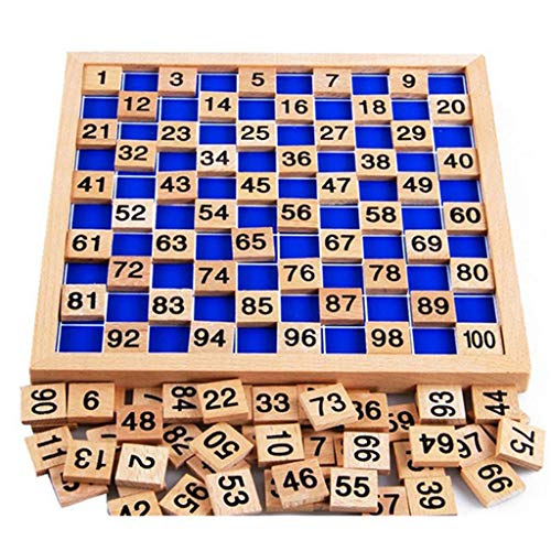 Sipobuy Juguetes de Madera Cien Tablero Montessori Matemáticas 1-100 Números consecutivos Juego Educativo de Madera para niños con Bolsa de Almacenamiento