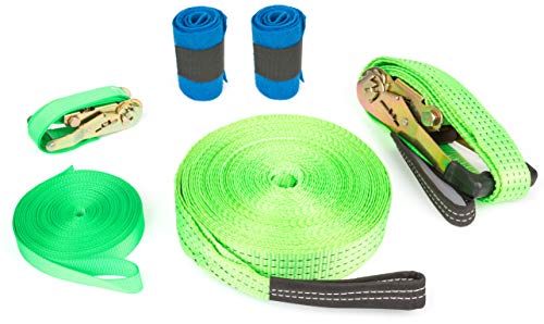 small foot Company 10476 - Juego de Slackline para jardín de Infancia (Incluye Protector para árboles y Cuerda de Seguridad, hasta 80 kg)