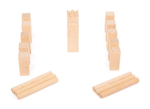 Small Foot Company-11356 Vikingo Mini-Kubb, Equipo en Formato Extra Compacto, Juego de 17 Piezas con Bolsa de Almacenamiento Juguetes, Multicolor (11356)