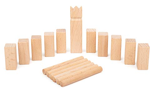 Small Foot Company-11356 Vikingo Mini-Kubb, Equipo en Formato Extra Compacto, Juego de 17 Piezas con Bolsa de Almacenamiento Juguetes, Multicolor (11356)