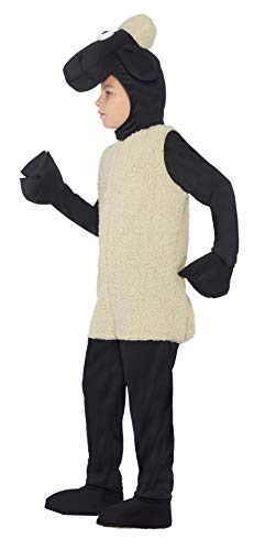 Smiffy'S 20607M Disfraz Infantil De Shaun The Sheep Con Traje Entero Y Adorno, Blanco, M - Edad 7-9 Años