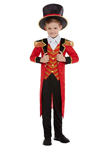 Smiffy's-Smiffys Deluxe Ringmaster Costume, color rosso, L-Age 10-12 años 51021L