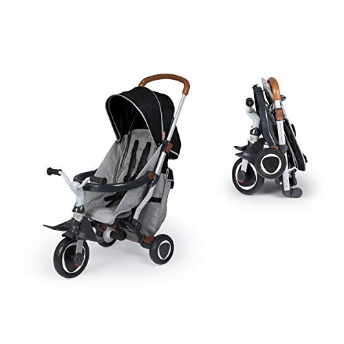 Smoby - Triciclo Robin Evolutivo y Plegable, Color Gris, para Niños a Partir de 6 Meses - 88,5 x 46,5 x 98,5 cm