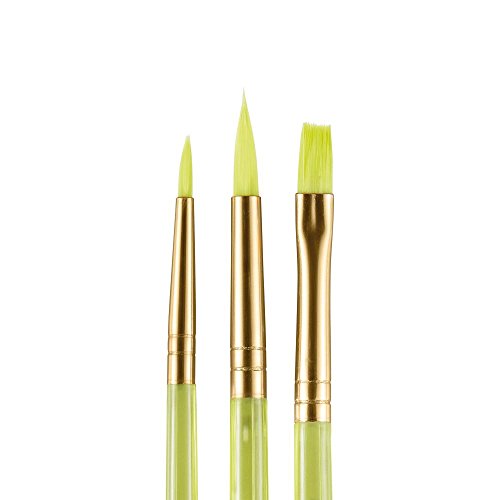 Snazaroo pinceles para pintura facial, color verde, Set de 3 (Colart 40500)