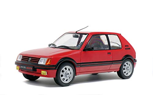 Solido 421184410 Peugeot 205 GTI Mk1 1985 421184410-1:18, Modelo de Coche, Color Rojo