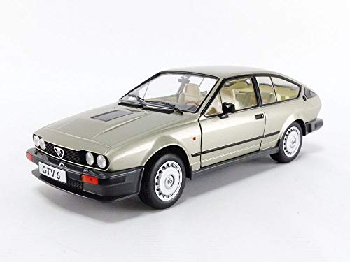 Solido 421185760 Alfa Romeo GTV6 1984 - Coche de Modelo, Zinc Fundido a presión, Escala 1:18, Color Plateado