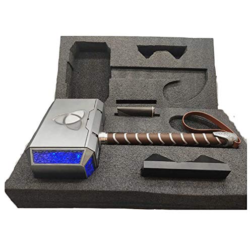 sookin Thor Martillo AleacióN de Metal Modelo TamañO Real Martillo de Thor Kids Decorativo Martillo ElectróNico MjöLnir Halloween Cosplay Costume Prop di Film 1: 1 Martillo Thor Ragnarok