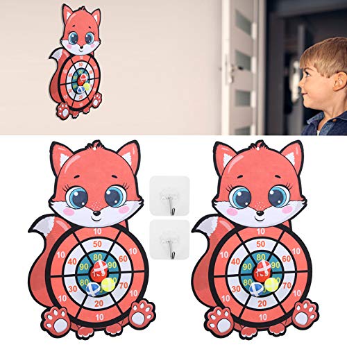 Sora Animal Dart Boad, Tablero de Dardos de Dibujos Animados, Aprox. 45 x 34 cm sin contaminación para Pared para niñas niños(Fox Sticking Target)