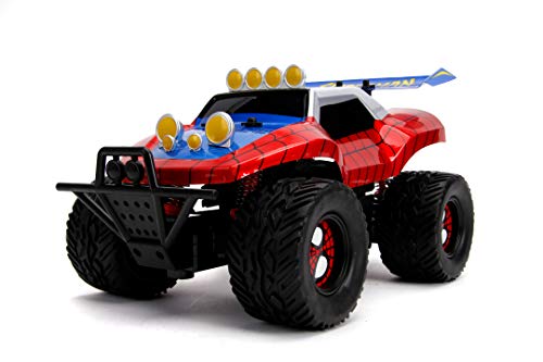 Spiderman- Vehículo Radiocontrol Buggy, Escala 1:14, Recargable por USB (Jada 253228000)