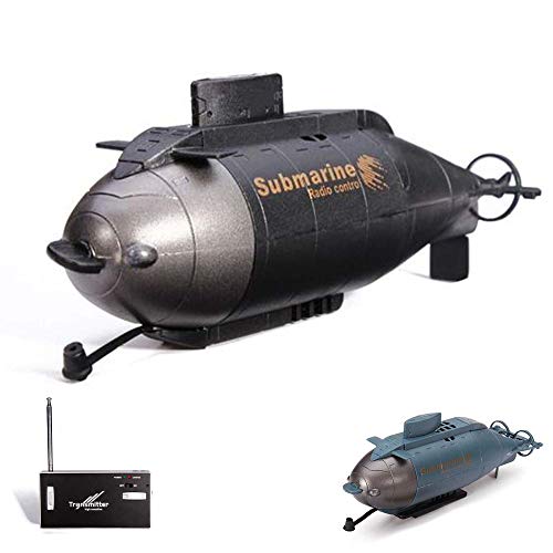 Submarino pequeño teledirigido con 6 canales de radiocontrol, juego completo con batería integrada, cargador, control remoto
