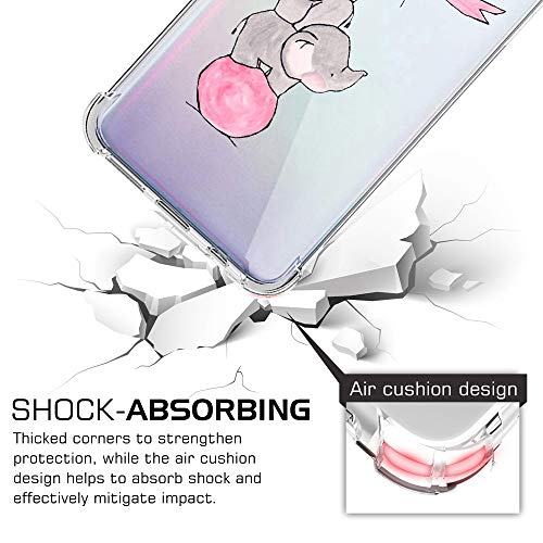 Suhctup Funda Transparent Compatible para Samsung Galaxy Note 10,Carcasa Protectora [Antigolpes] Suave Silicona TPU Bumper Cojín de Aire de Cuatro Esquinas Protector Gel para Galaxy Note 10,A5