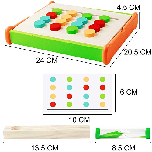 Symiu Juguetes Montessori Juegos de Mesa Actividades Bebe Puzzles Animal y Color Bloques y Tarjetas Tablero Madera Juego Educativo Regalo para Niños Niña 3 4 5 6 Años