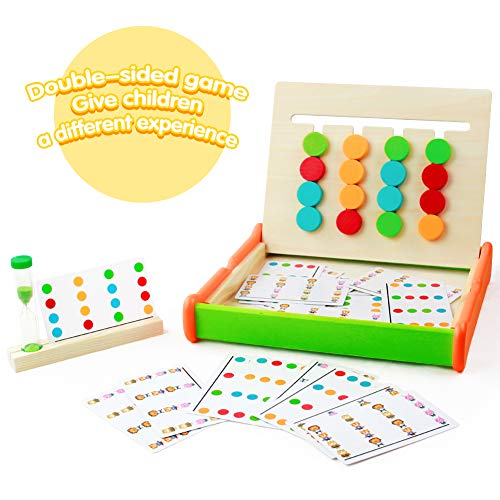 Symiu Juguetes Montessori Juegos de Mesa Actividades Bebe Puzzles Animal y Color Bloques y Tarjetas Tablero Madera Juego Educativo Regalo para Niños Niña 3 4 5 6 Años