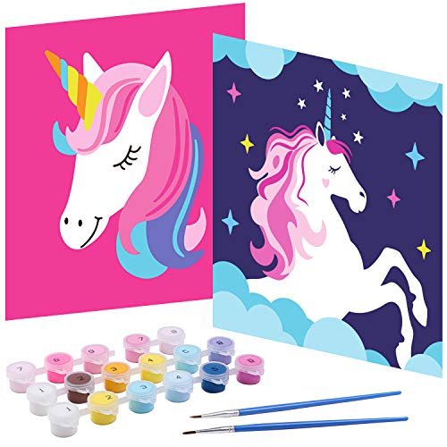 Tacobear Unicornio Pintar por Números Niños DIY Pintura óleo Pintura Niños Kit Manualidades Niños Pintar por Números Principiantes Paint by Numbers Niños Unicornio Regalo para Niños Niñas