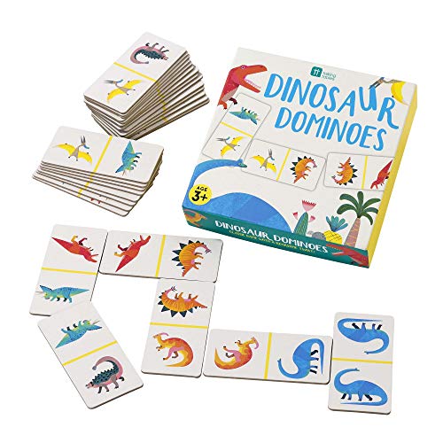 Talking Tables DINO-DOMINOES Domino Dinosaurios para Niños, Papel