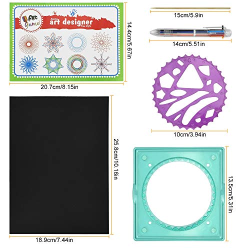 TANCUDER Spirograph Deluxe con Espirógrafo Regla Juego de Creativos para Niños Herramienta para Dibujo Geométrico Kit de Espirógrafo para Principiantes Ideal para Regalo para Niños