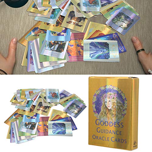 Tarjeta Del Oráculo de la Diosa, 44 Piezas de Papel Holograma Versión en Inglés Cartas Del Tarot Juego de Mesa de Adivinación Del Destino, Adecuado para Principiantes y Lectores Experimentados