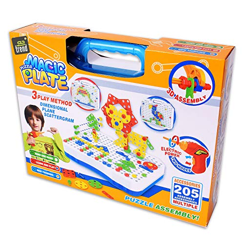 TE-Trend Puzzle Mosaico Juego de Encaje Según Artículo Montessori Juguete Herramientas Niño Madera Educativo Juguete Infantil Desde 3 4 5 6 Años 205-teilig Multicolor