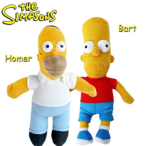 TE-Trend Simpsons Mercancías Muñeca de Trapo Tela Figuras Simpsons Muñeca Barba Homer Simpson 25CM - Bart Simpson