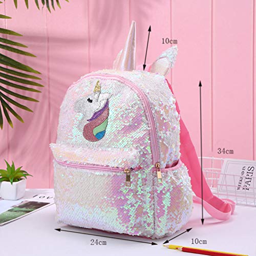 TENDYCOCO Mochila de Unicornio Mochila de Lentejuelas Reversible Linda Mochila de Lentejuelas Flip para niñas