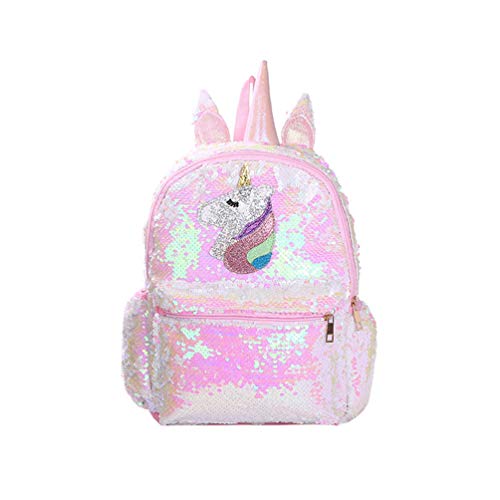 TENDYCOCO Mochila de Unicornio Mochila de Lentejuelas Reversible Linda Mochila de Lentejuelas Flip para niñas