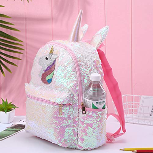 TENDYCOCO Mochila de Unicornio Mochila de Lentejuelas Reversible Linda Mochila de Lentejuelas Flip para niñas