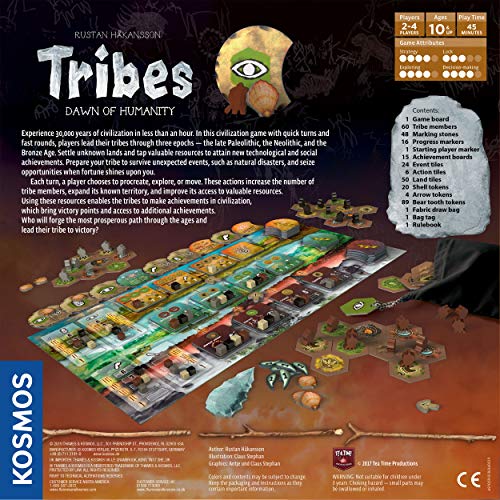 Thames & Kosmos 691059 Tribes: Amanecer de la Humanidad | 30.000 años de Civilización en 45 Minutos. Juego de Mesa competitivo de 2 a 4 Jugadores