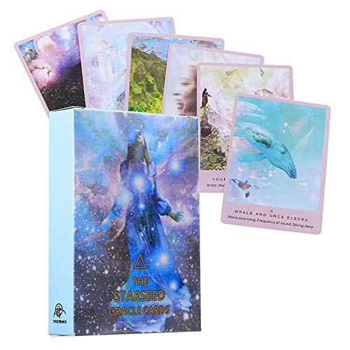 The Starseed Oracle Tarot: A-53 Cards, Online PDF Guide, Land Juegos de Mesa holográficos Adivinación para Adultos y niños Juego de Mesa Dobble Playing Card