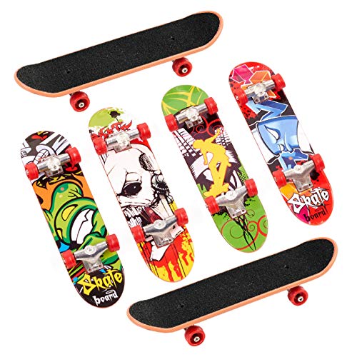 THE TWIDDLERS 12 Mini Finger Skate, Colorido Skate de Dedos, Juguete Patinetes de Dedos para Niños