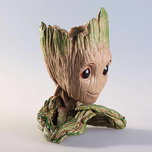 thematys® Baby Groot Maceta - Figura de acción para Plantas y bolígrafos de la película clásica - Perfecto como Regalo - Soy Groot (C) 14x11x7cm