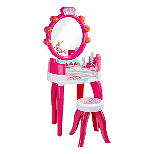 Theo Klein 5328 Salón de belleza Barbie, Con muchos accesorios, como peine, laca y pulverizador de perfume, Medidas 41 cm x 31 cm x 90 cm, Juguete para niños a partir de 3 años