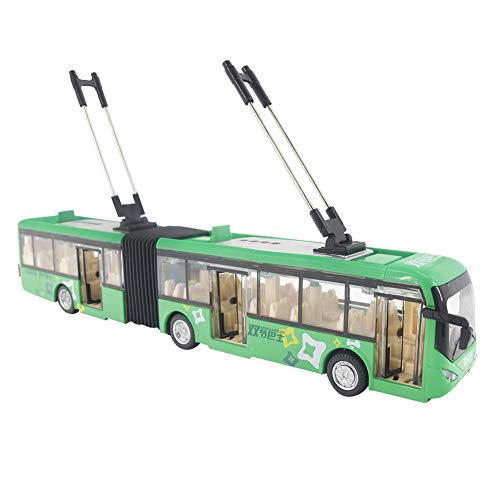 Tnfeeon 1:48 Vehículos de autobús articulados Grandes Modelo de autobús Fundido a Troquel con Ruedas móviles Presente para niños(Verde)