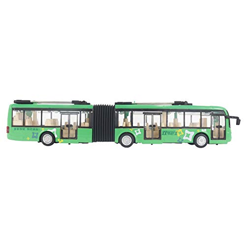 Tnfeeon 1:48 Vehículos de autobús articulados Grandes Modelo de autobús Fundido a Troquel con Ruedas móviles Presente para niños(Verde)