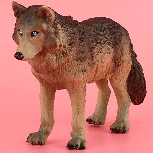 Tnfeeon Juguete de estatuilla del Lobo, simulación Fauna Modelo Animal Juguete de Animales Modelo Acción Figuras del Lobo Plástico Respetuoso del Medio Ambiente Mini decoración para niño(Cian)