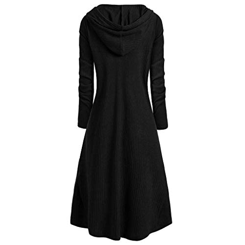 Toctax Vestido con Capucha para Mujer, Vestido de Halloween Vestidos de Manga Larga de Fiesta Medieval Vestidos de Disfraces de Fiesta de Halloween Renacentistas Mujeres Chaqueta Punk Vintage Ropa