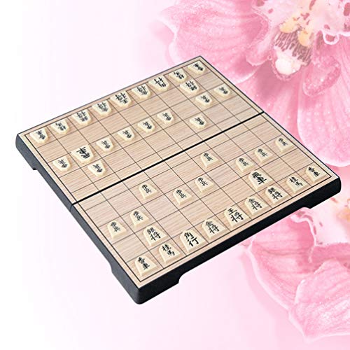 Tomaibaby Ajedrez Shogi Japonés Tablero Magnético Plegable Ajedrez Shogi Japonés Xiangqi con Cajones Y Piezas de Juego Tradicionales Koma