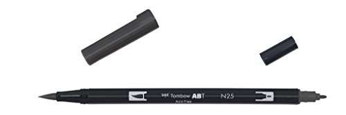 Tombow Dual Brush-N25 - Rotulador doble punta pincel negro