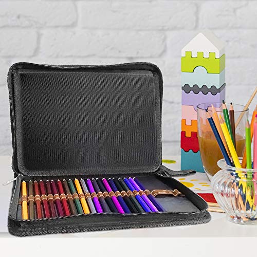 TOPERSUN Bolsa de Lápiz de Colores 72 Estuche Enrollable 72 Lápices Estuche para Lápices de Lona Organizador para Lapices Bolígrafos Plumas